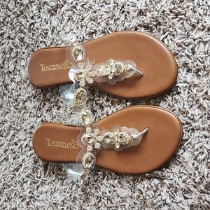 Rhinestone embellished sandals